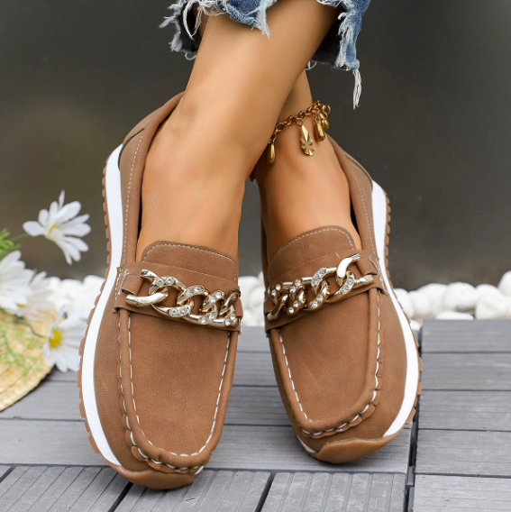 Elsa | Mocasines ortopédicos con hebilla de diamantes