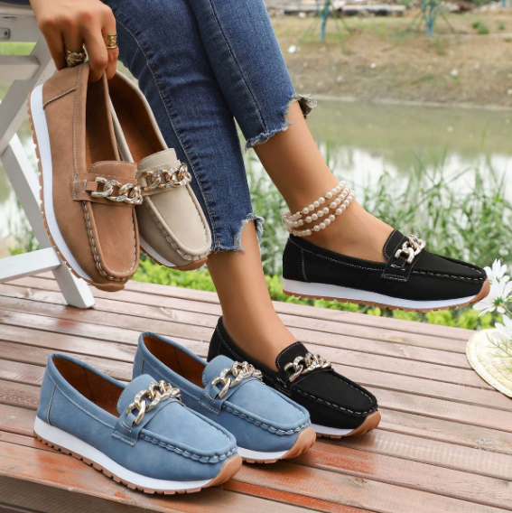 Elsa | Mocasines ortopédicos con hebilla de diamantes