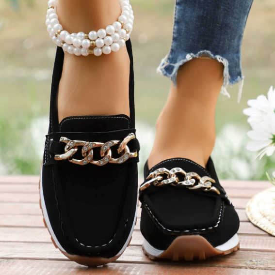 Elsa | Mocasines ortopédicos con hebilla de diamantes