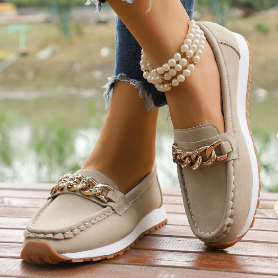 Elsa | Mocasines ortopédicos con hebilla de diamantes