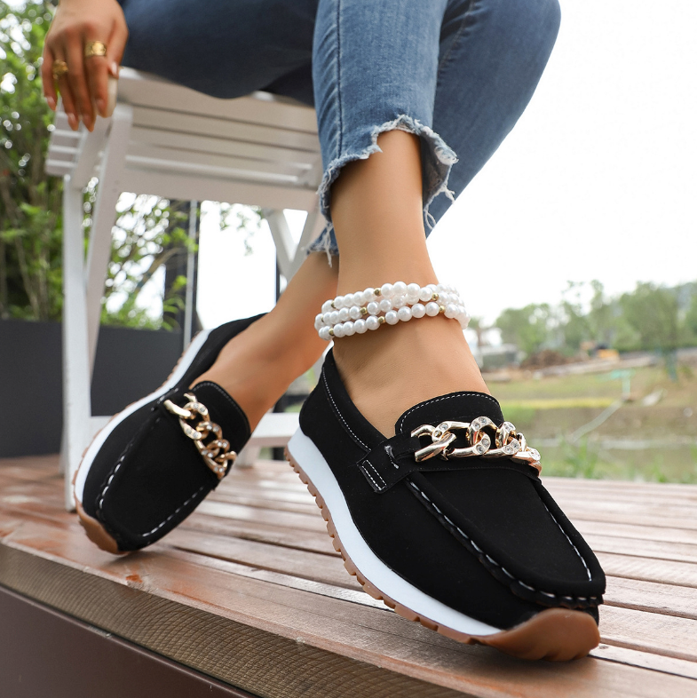 Elsa | Mocasines ortopédicos con hebilla de diamantes