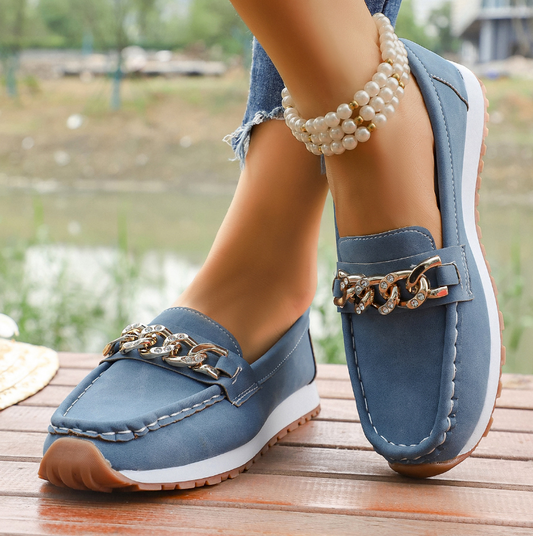 Elsa | Mocasines ortopédicos con hebilla de diamantes
