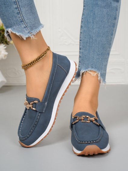 Elvira | Mocasines ortopédicos planos con hebilla