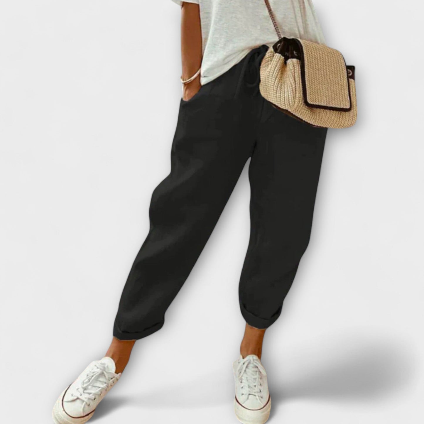 Bibi - Pantalones de lino a la moda y cómodos
