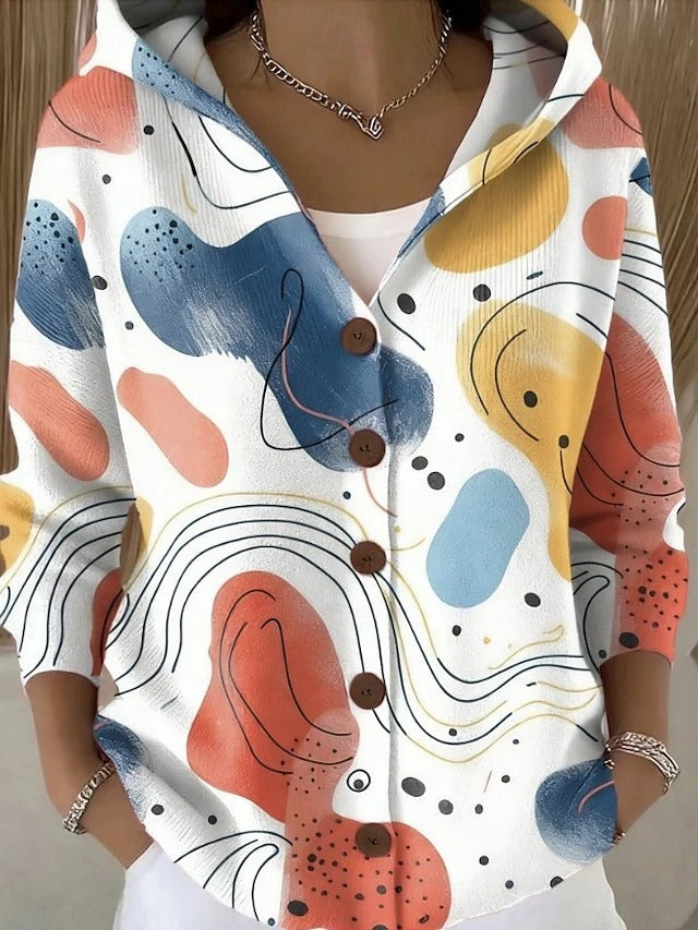 Opal | Camisa con capucha y estampado artístico