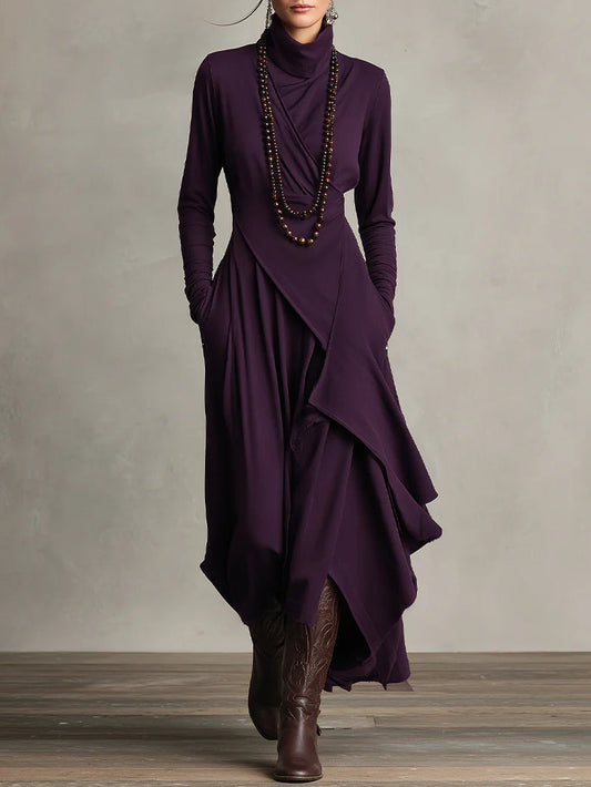 Arielle | Vestido vintage asimétrico de cuello alto