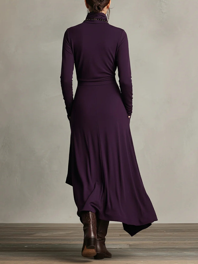 Arielle | Vestido vintage asimétrico de cuello alto