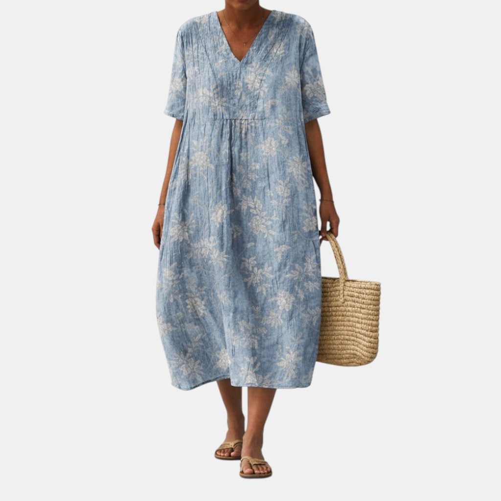 Vestido elegante con estampado de laguna Alma