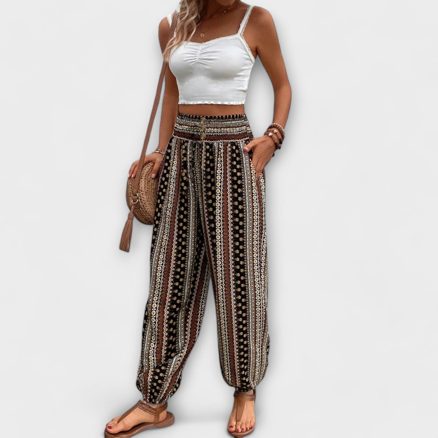 Scarlett - Pantalones con patrón étnico