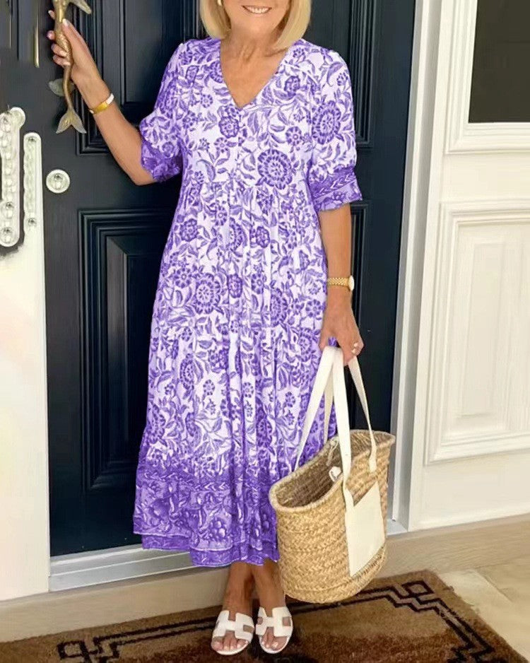 Keisha | Vestido floral con escote en V
