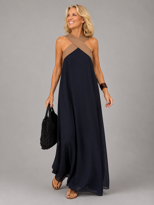 Velora™ | Vestido maxi elegante de escote cruzado