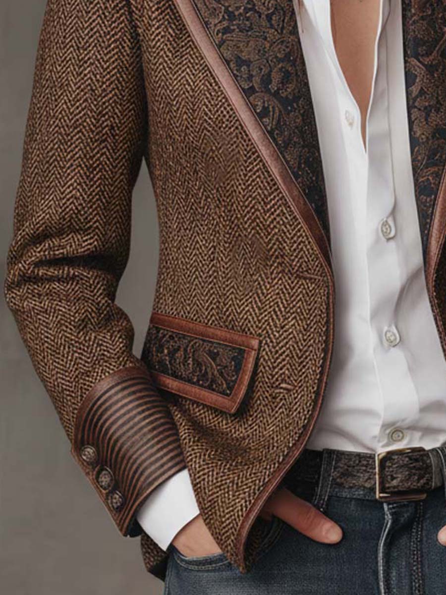 Gisèle | Blazer de Paneles con Estampado de Espiga