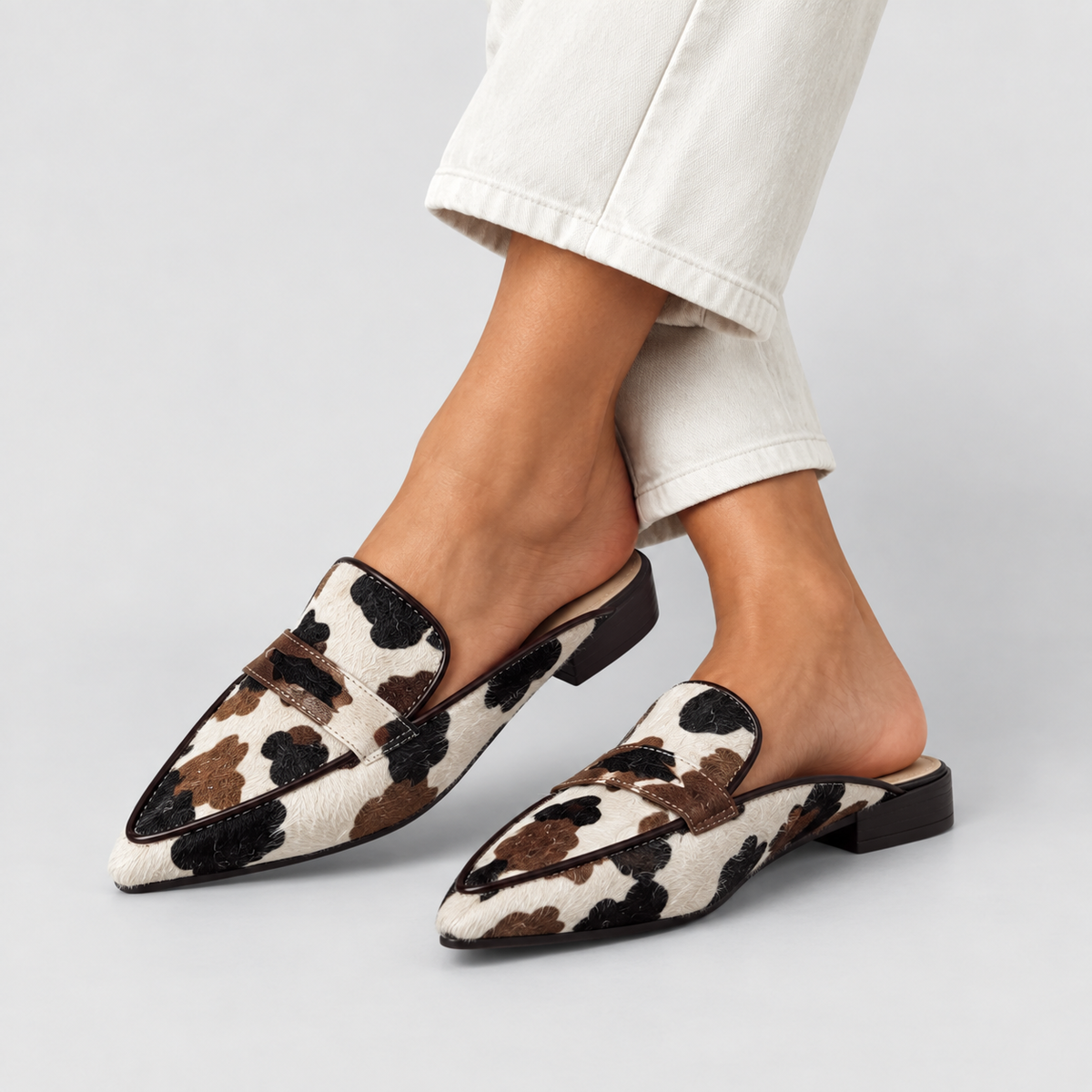 Maria | Mocasines Cómodos con Estampado de Vaca