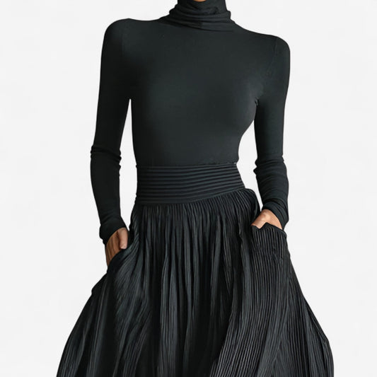 Rachel | Vestido maxi de talle alto
