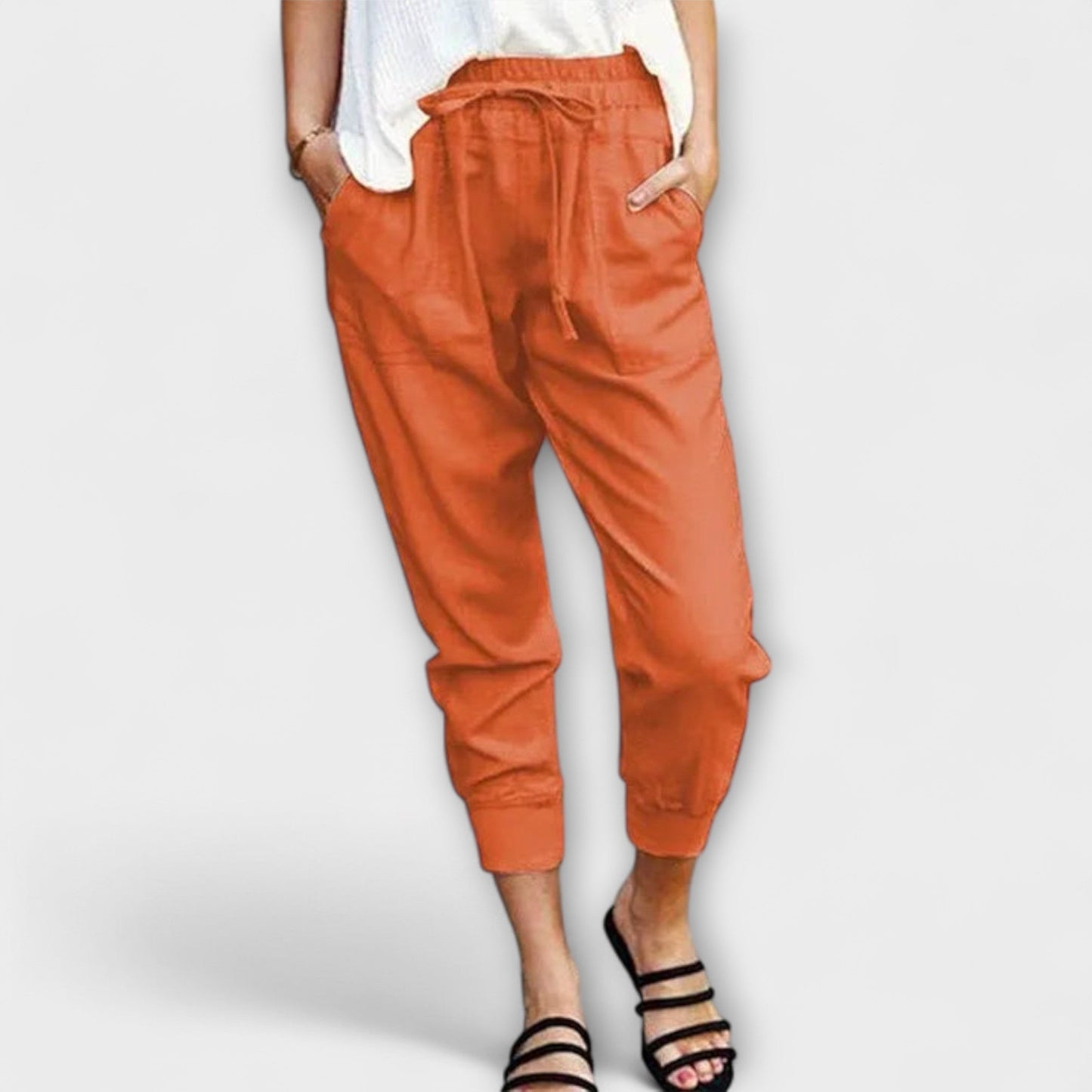 Blaire – Pantalones ligeros de lino con mezcla de algodón