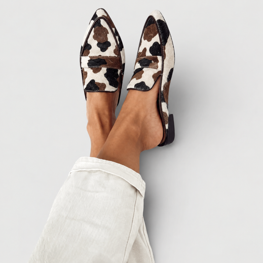 Maria | Mocasines Cómodos con Estampado de Vaca