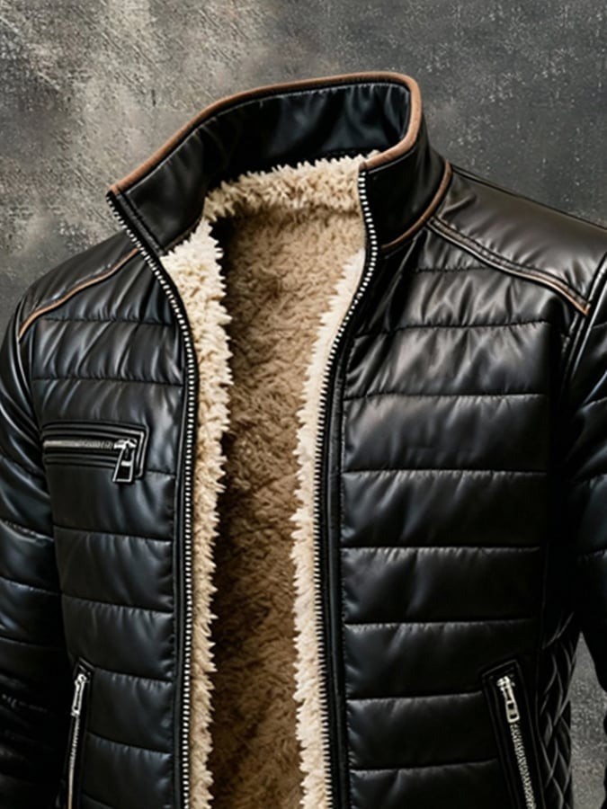 Chaqueta de cuello alto y corte refinado