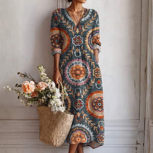 Vestido midi con estampado geométrico Elia