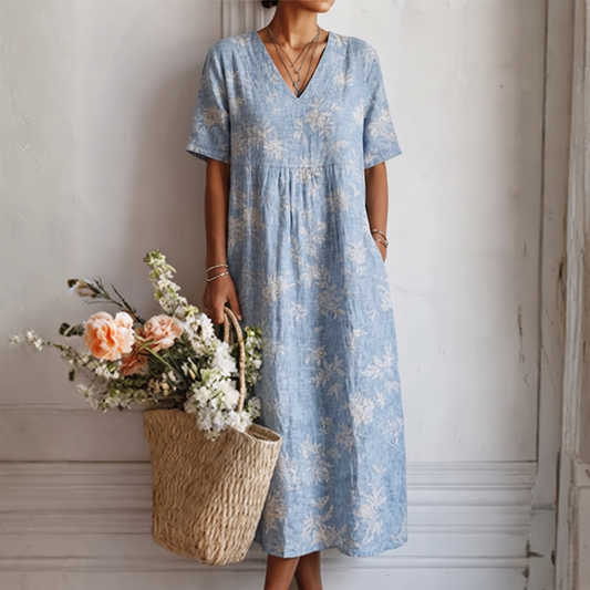 Vestido elegante con estampado de laguna Alma