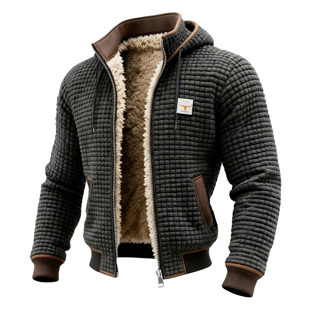 Chaqueta retro con capucha y cremallera