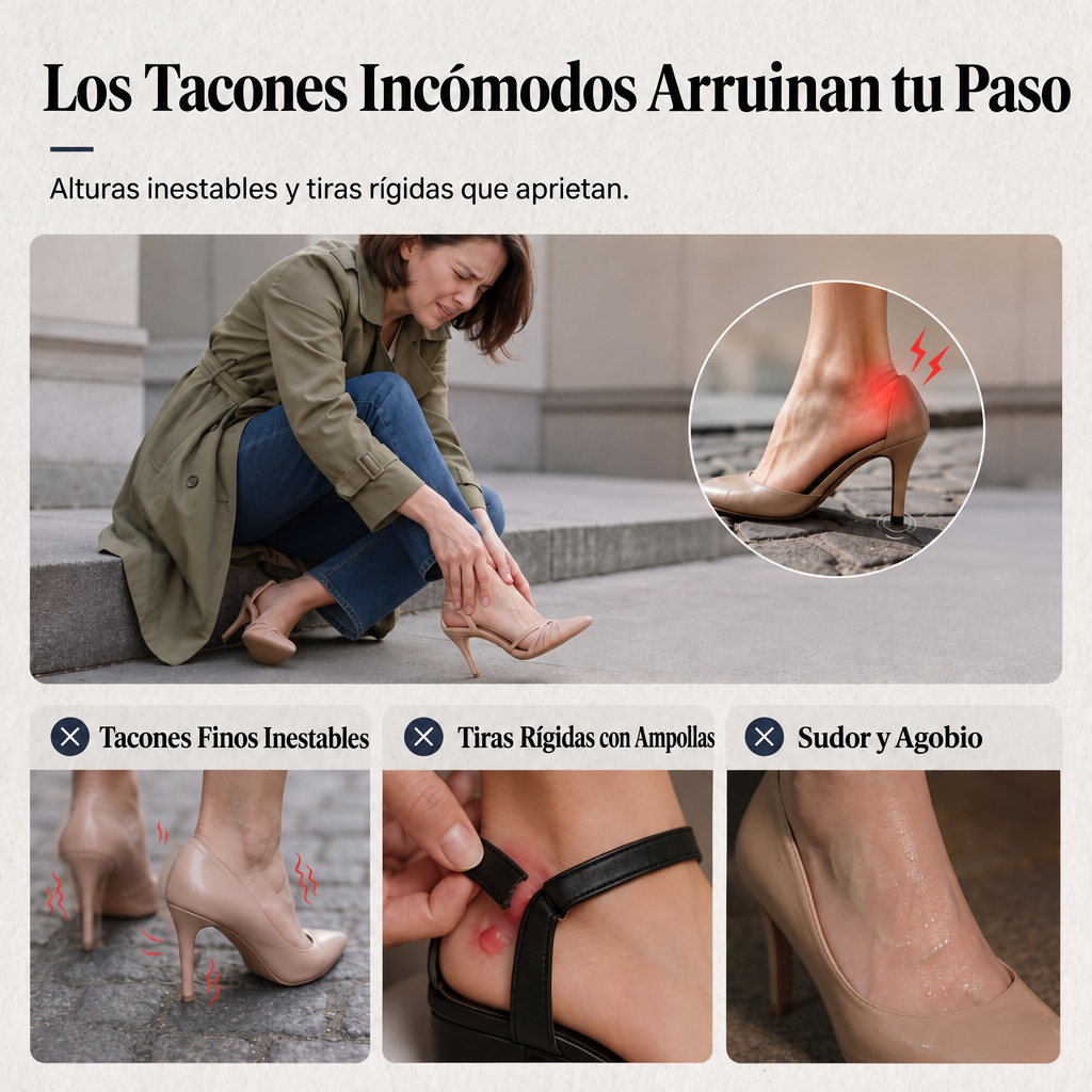 Los tacones incómodos arruinan tu paso