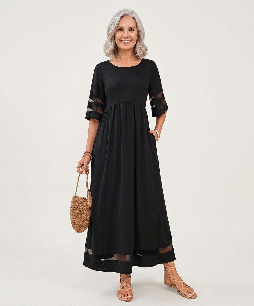 Aubrey™ | Vestido midi favorecedor que disimula el vientre