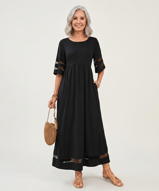 Aubrey™ | Vestido midi favorecedor que disimula el vientre