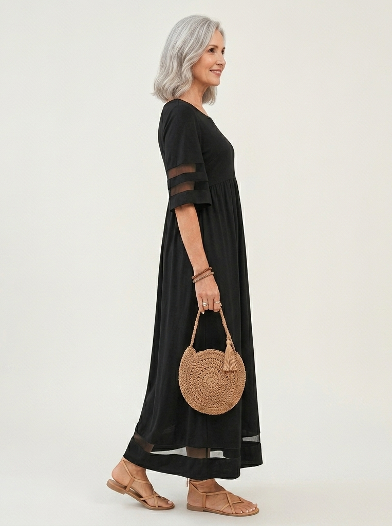 Aubrey™ | Vestido midi favorecedor que disimula el vientre