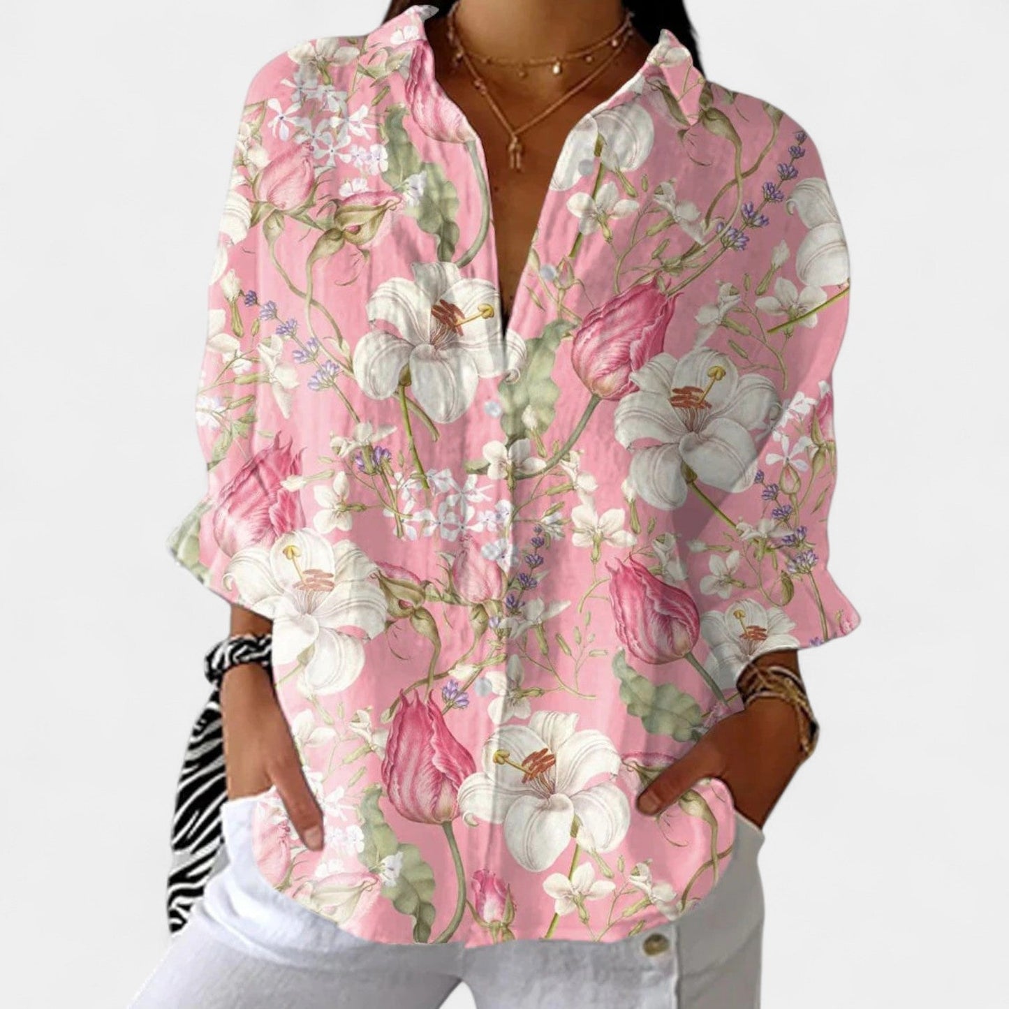 Nika – Blusa de verano con estampado vibrante