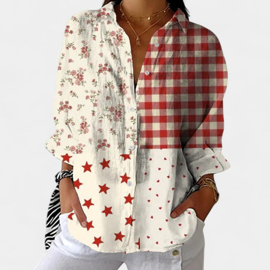 Nika – Blusa de verano con estampado vibrante