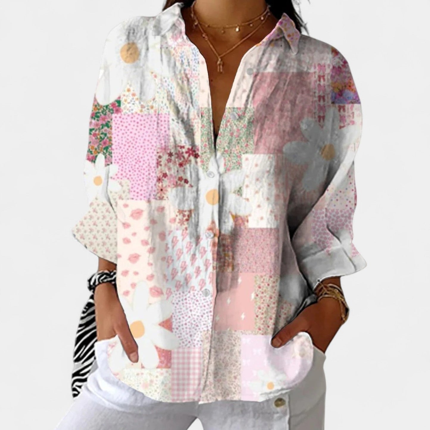 Nika – Blusa de verano con estampado vibrante