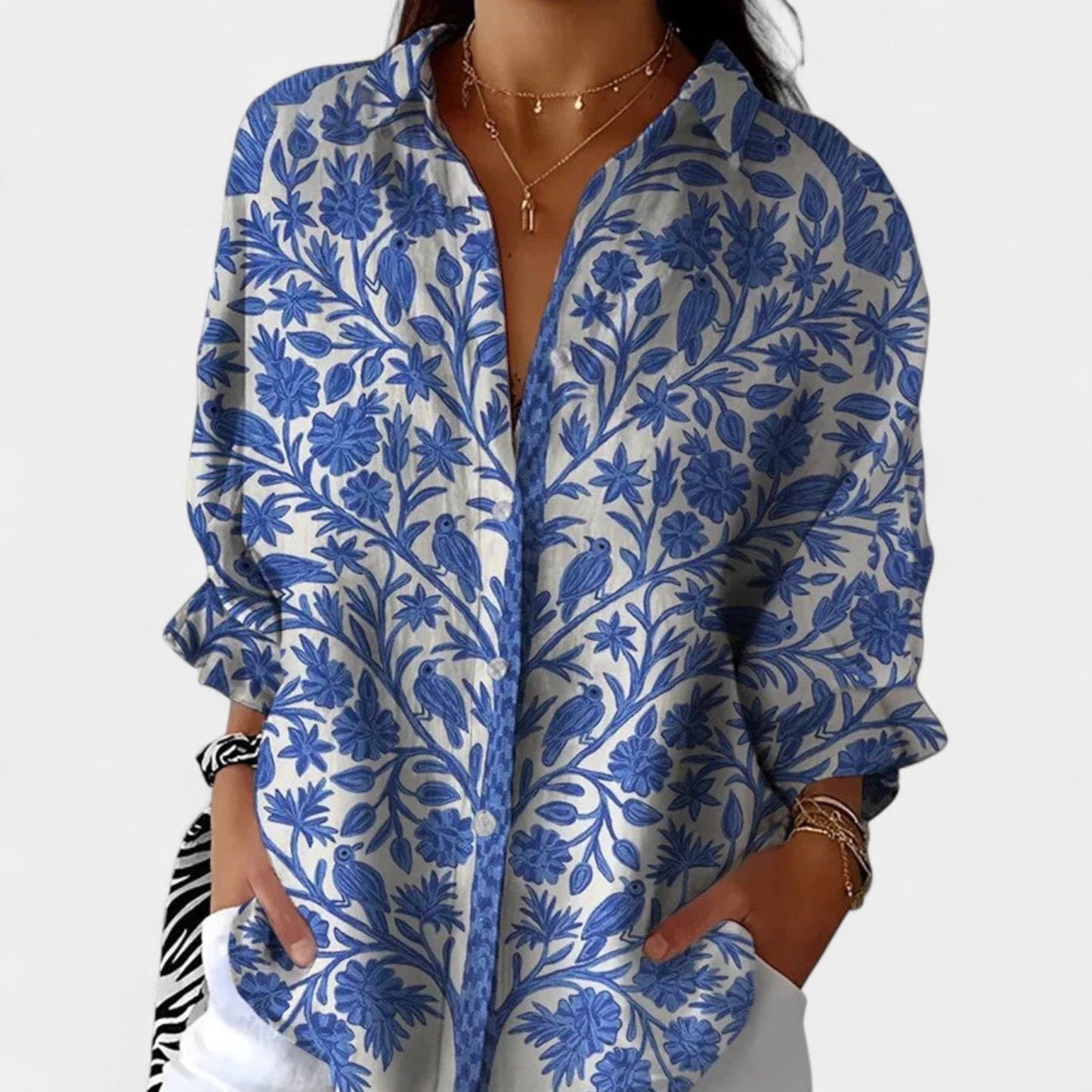 Nika – Blusa de verano con estampado vibrante
