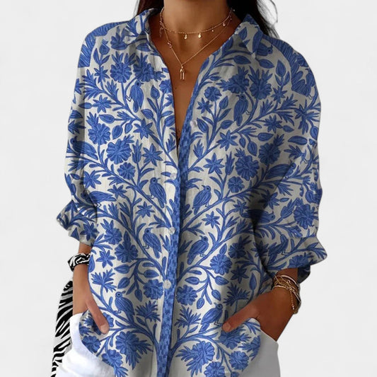 Nika – Blusa de verano con estampado vibrante