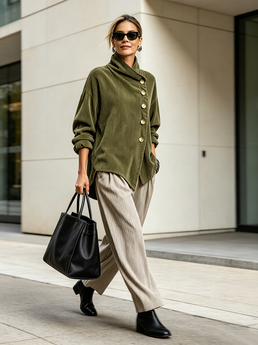 Sylvie | Chaqueta oversize con cuello envolvente y botones