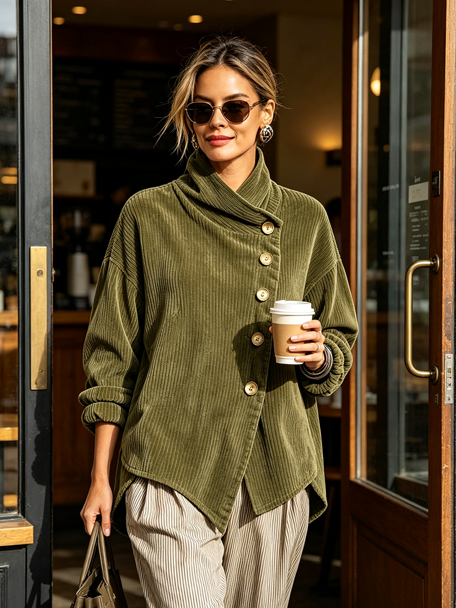 Sylvie | Chaqueta oversize con cuello envolvente y botones