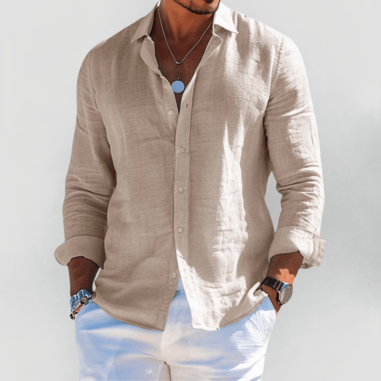 Kaelith - Camisa veraniega ligera para hombre