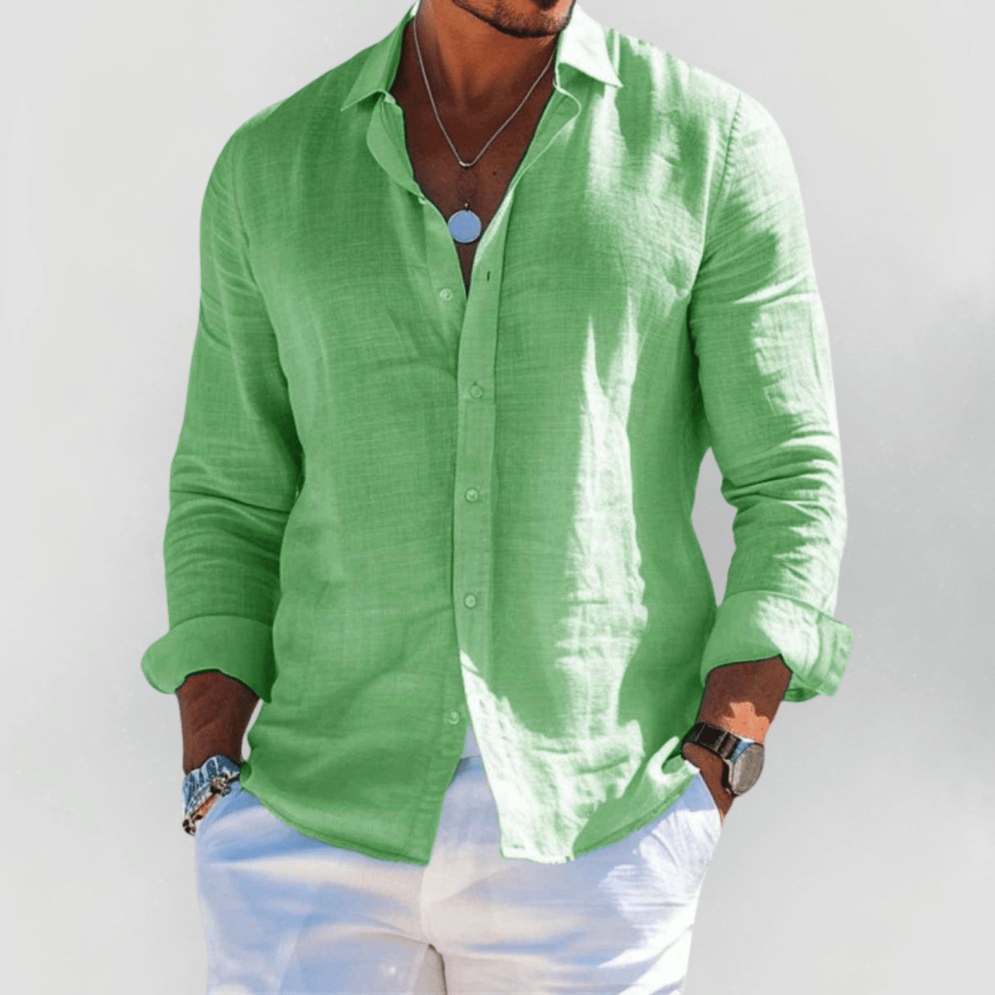 Kaelith - Camisa veraniega ligera para hombre
