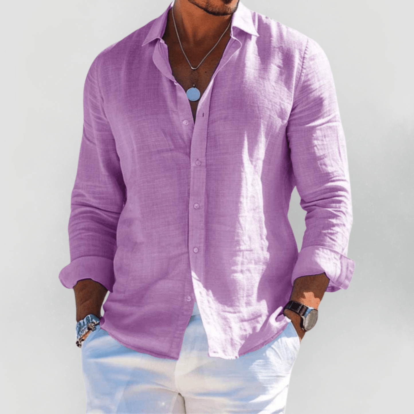 Kaelith - Camisa veraniega ligera para hombre