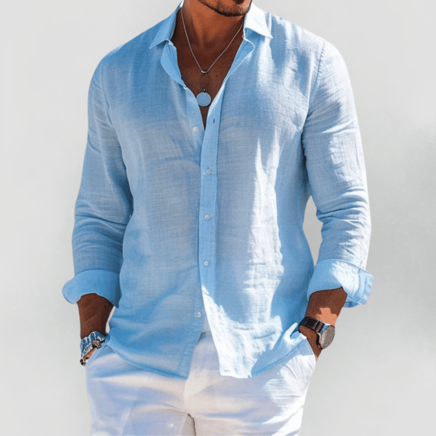 Kaelith - Camisa veraniega ligera para hombre