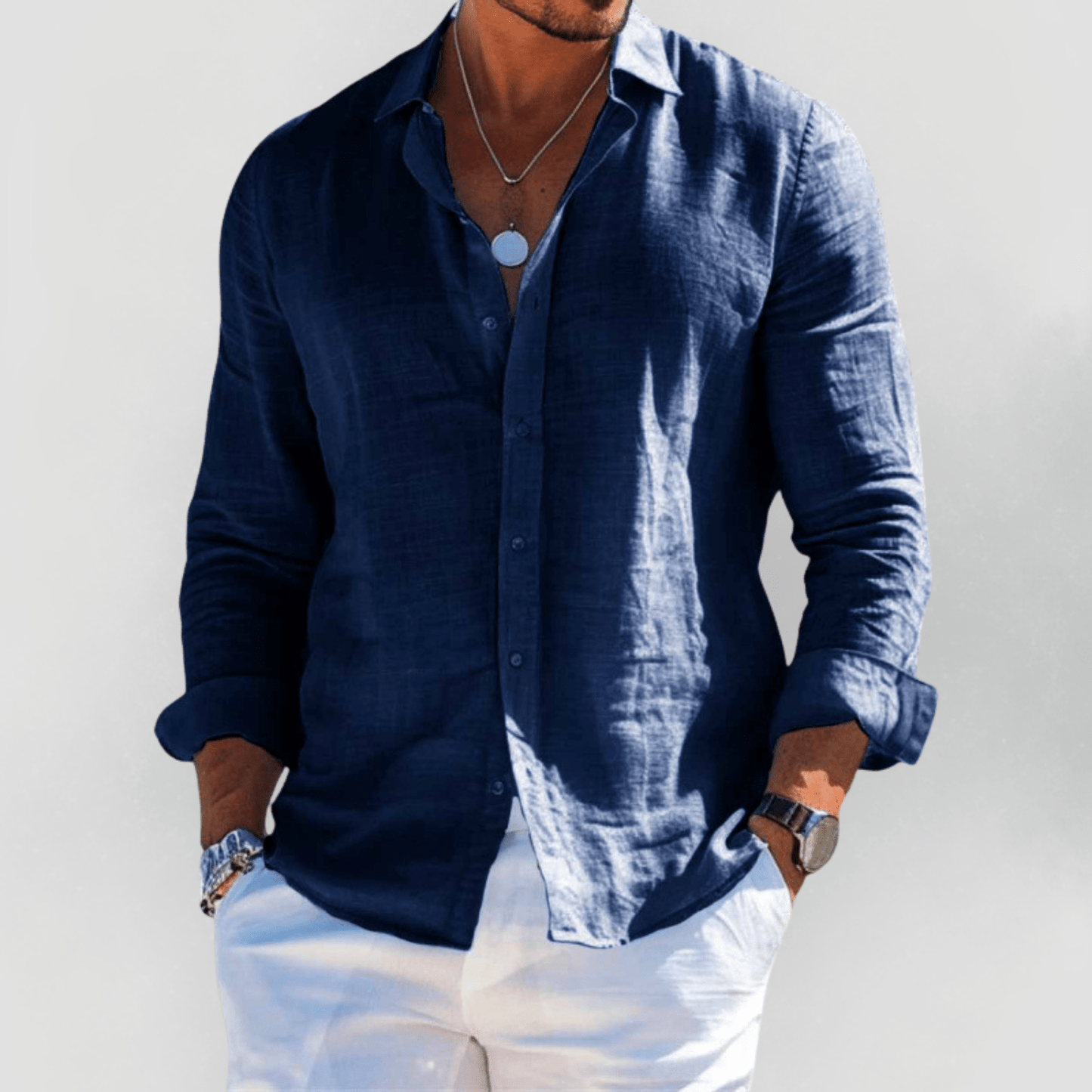 Kaelith - Camisa veraniega ligera para hombre