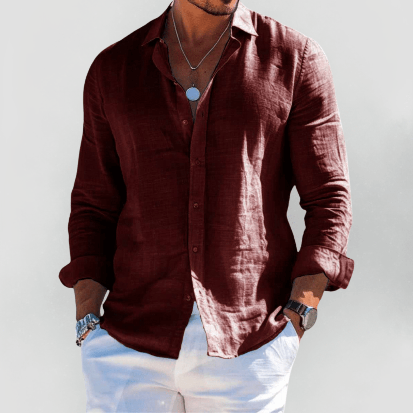Kaelith - Camisa veraniega ligera para hombre