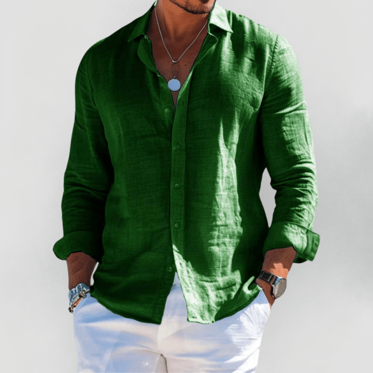 Kaelith - Camisa veraniega ligera para hombre
