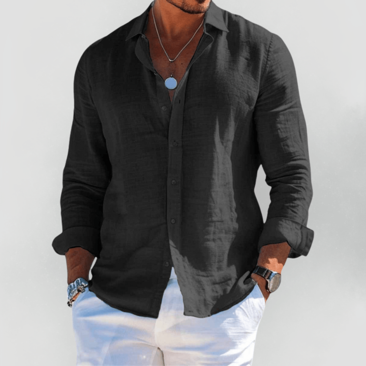 Kaelith - Camisa veraniega ligera para hombre