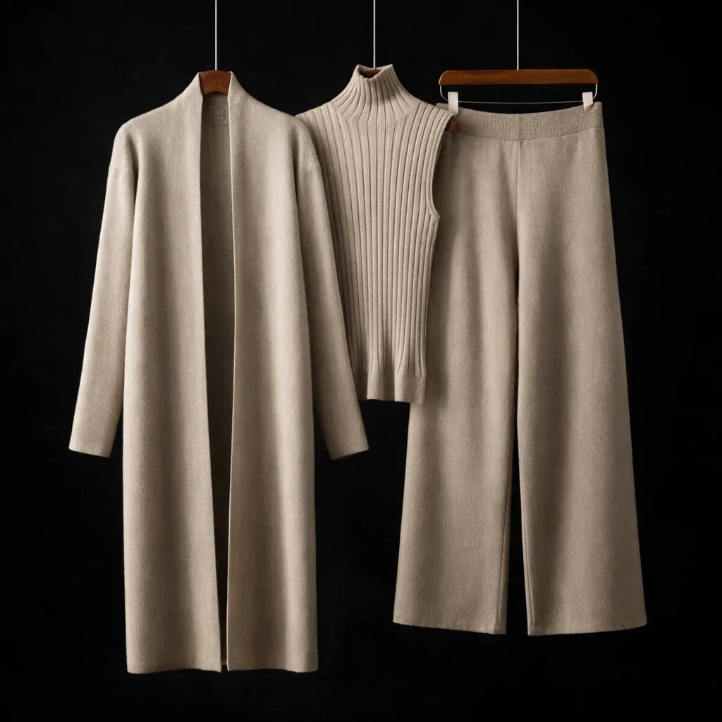 MAISON | Conjunto de Punto de Cachemira de Tres Piezas