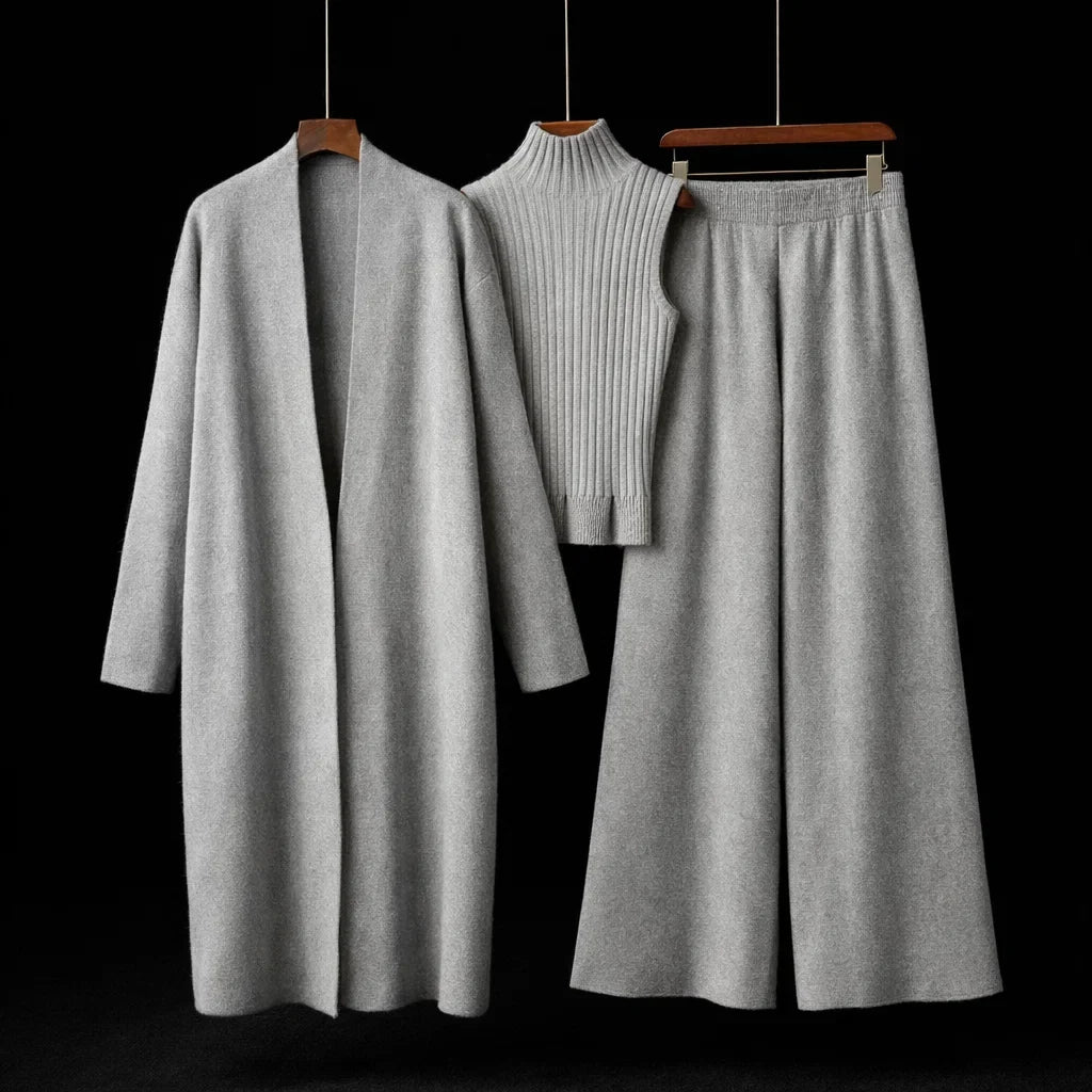 MAISON | Conjunto de Punto de Cachemira de Tres Piezas