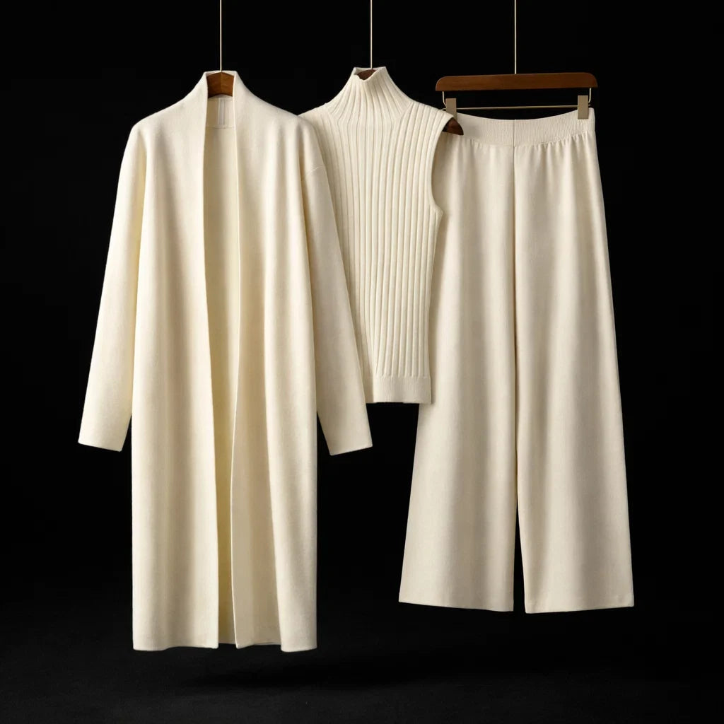 MAISON | Conjunto de Punto de Cachemira de Tres Piezas