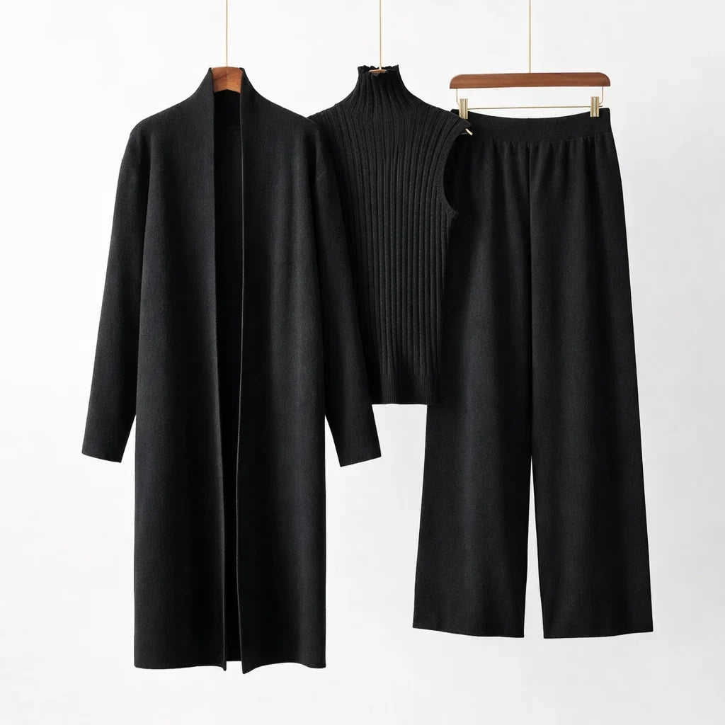 MAISON | Conjunto de Punto de Cachemira de Tres Piezas
