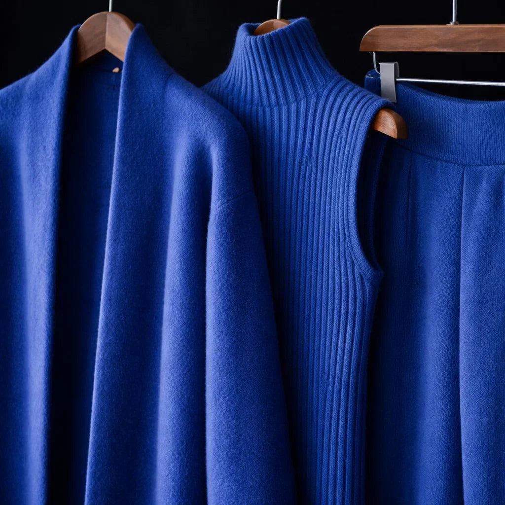 MAISON | Conjunto de Punto de Cachemira de Tres Piezas