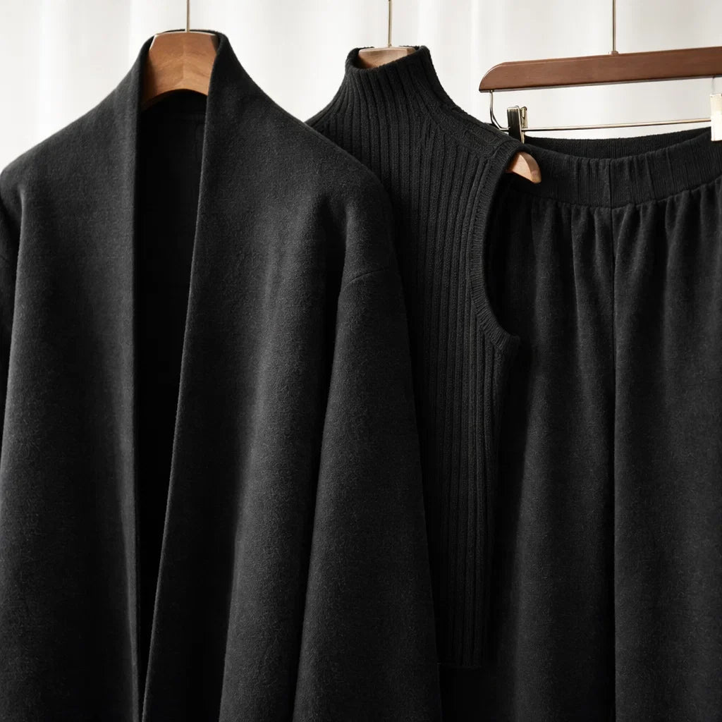 MAISON | Conjunto de Punto de Cachemira de Tres Piezas