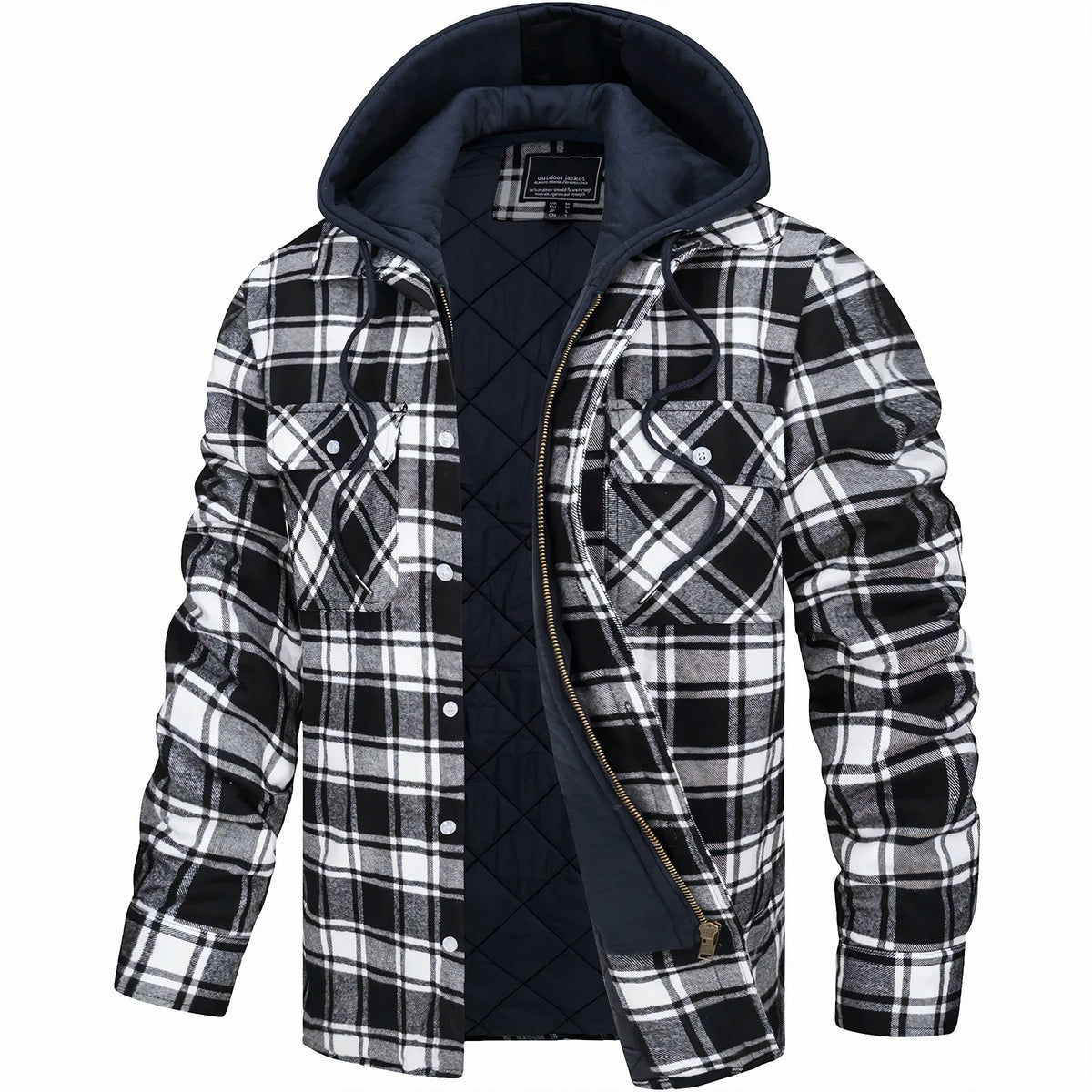 Kevin | Chaqueta de cuadros con cremallera